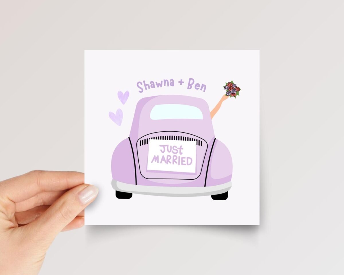 Personalized Wedding Card for Couple, Son/Daughter in Law | Vintage Bug
