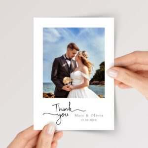Custom Wedding Photo Thank You Cards with Envelopes