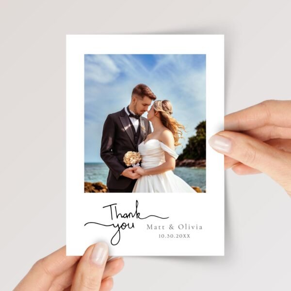 Custom Wedding Photo Thank You Cards with Envelopes