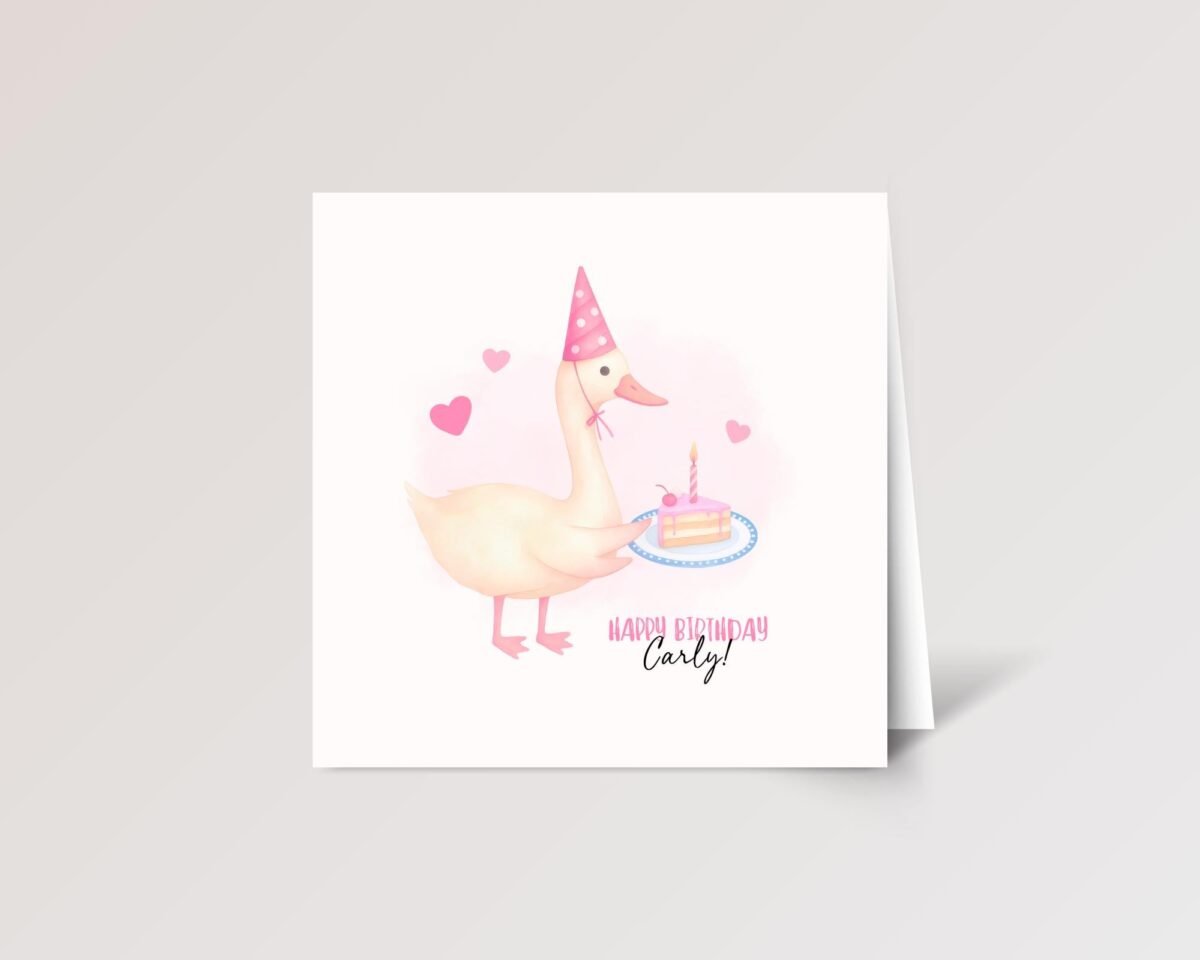 Mother Goose Pink Birthday Card for Baby Girl Mother Goose Pink Birthday Card for Baby Girl