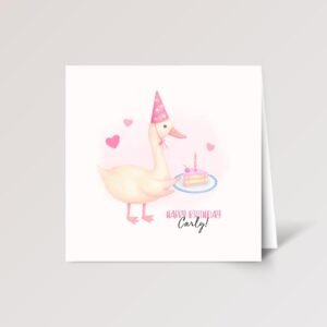 Mother Goose Pink Birthday Card for Baby Girl Mother Goose Pink Birthday Card for Baby Girl