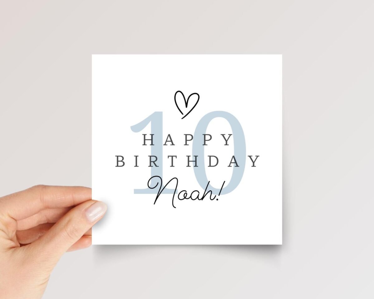 Personalized 10th Birthday Card for Son/Daughter, Grandchild Turning Ten