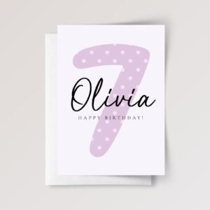 7th Birthday Card for Boy/Girl Turning Seven