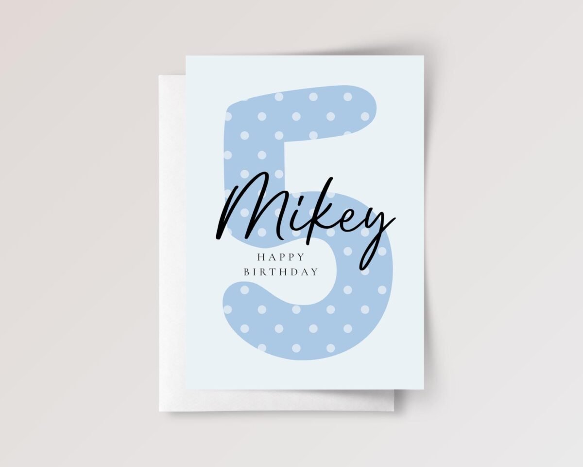 5th Birthday Card for Girl/Boy Turning Five