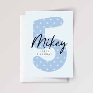 5th Birthday Card for Girl/Boy Turning Five