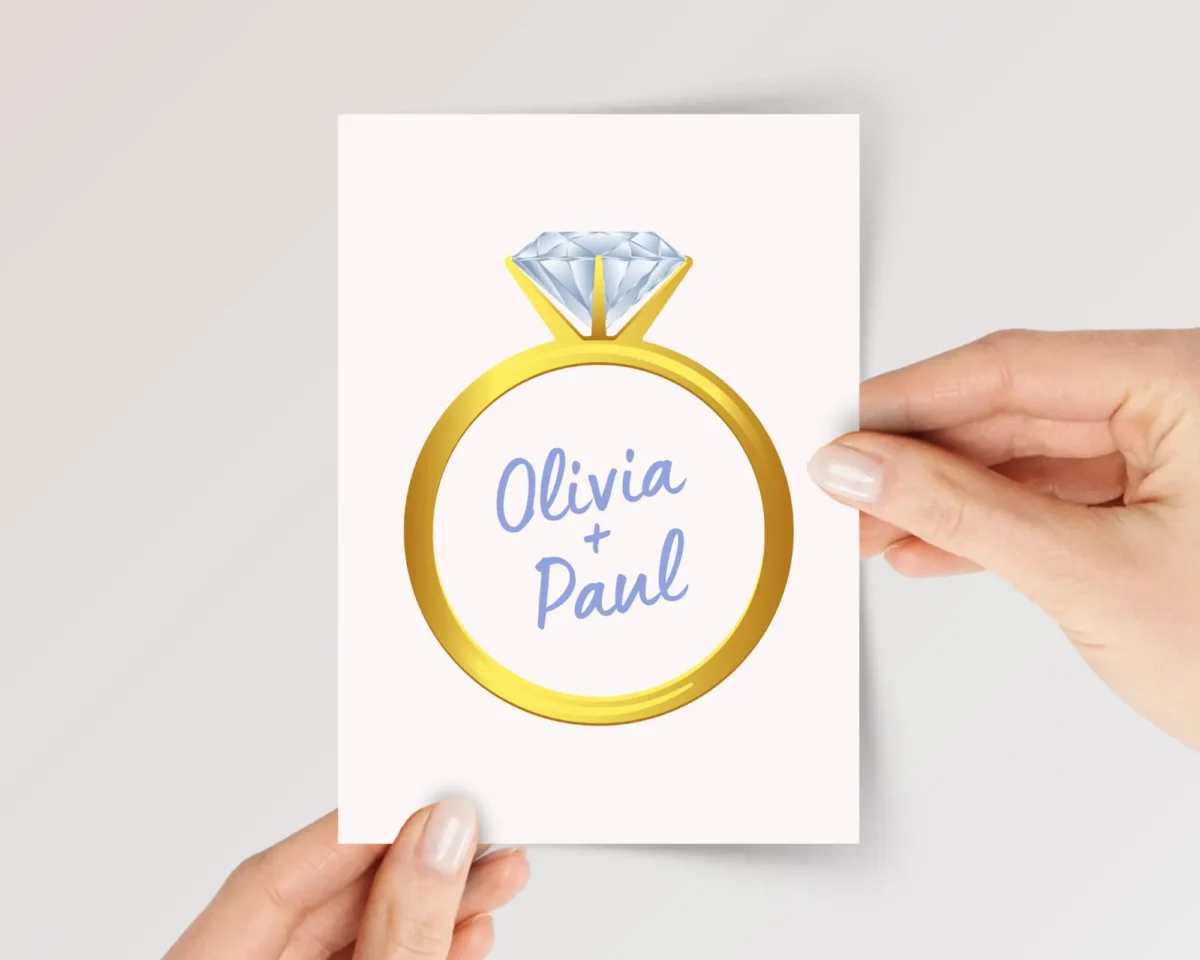 Custom Engagement Card for Couple, Son/Daughter | Diamond Ring - Image 1 Custom Engagement Card for Couple, Son/Daughter | Diamond Ring