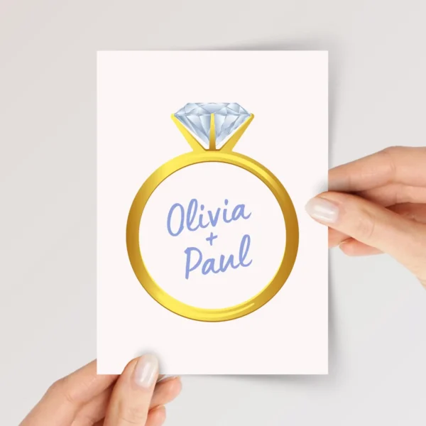 Custom Engagement Card for Couple, Son/Daughter | Diamond Ring