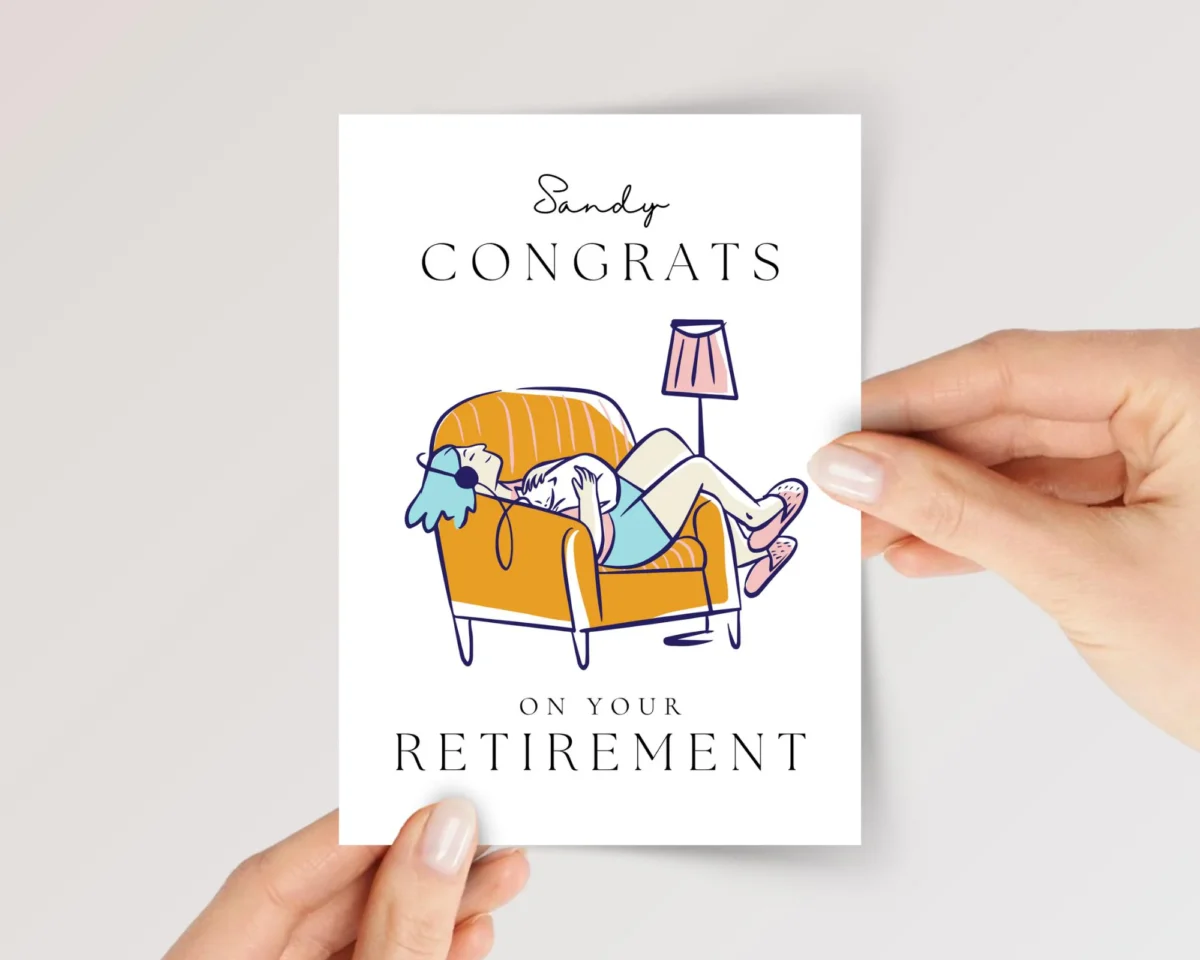 Personalized Retirement Card for Wife, Friend, Boss - Image 1 Personalized Retirement Card for Wife, Friend, Boss