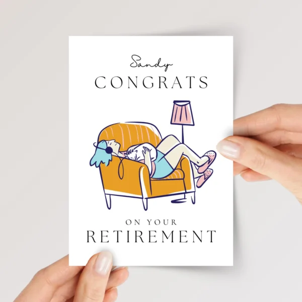 Personalized Retirement Card for Wife, Friend, Boss - Image 1 Personalized Retirement Card for Wife, Friend, Boss