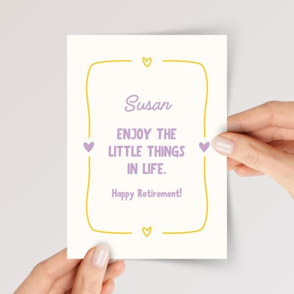 Personalized Retirement Card for Wife/Mom, Friend, Boss | Little Things - Image 1 Personalized Retirement Card for Wife/Mom, Friend, Boss | Little Things