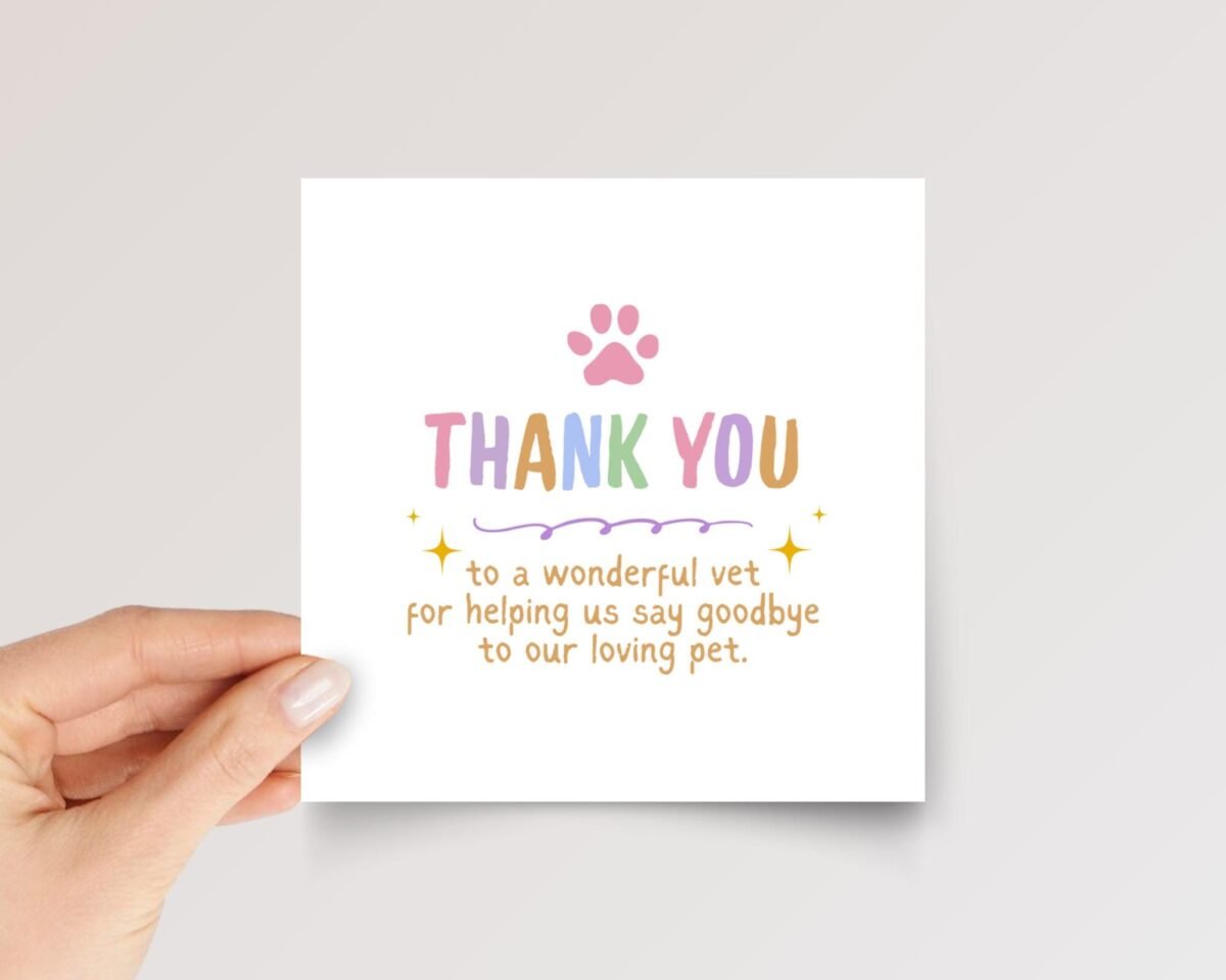 Thank You Card for Veterinarian, Pet Owner, Grief/Loss