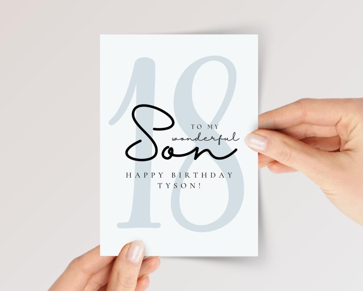 Personalized 18th Birthday Card for Adult Son - Image 1 Personalized 18th Birthday Card for Adult Son