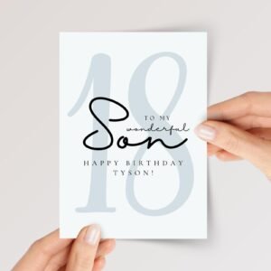 Personalized 18th Birthday Card for Adult Son - Image 1 Personalized 18th Birthday Card for Adult Son
