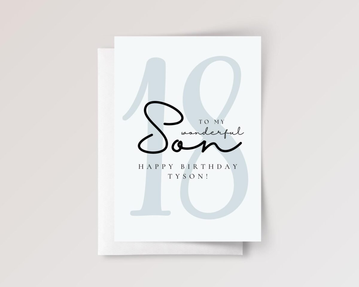 Personalized 18th Birthday Card for Adult Son - Image 4 Personalized 18th Birthday Card for Adult Son