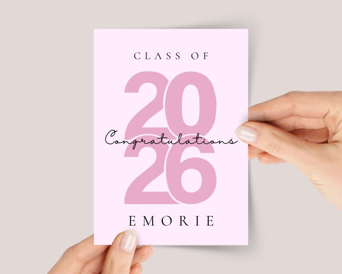 Pink Graduation Card for Class of 2026 | Graduation Gift for Girl