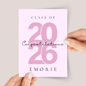 Pink Graduation Card for Class of 2026 | Graduation Gift for Girl