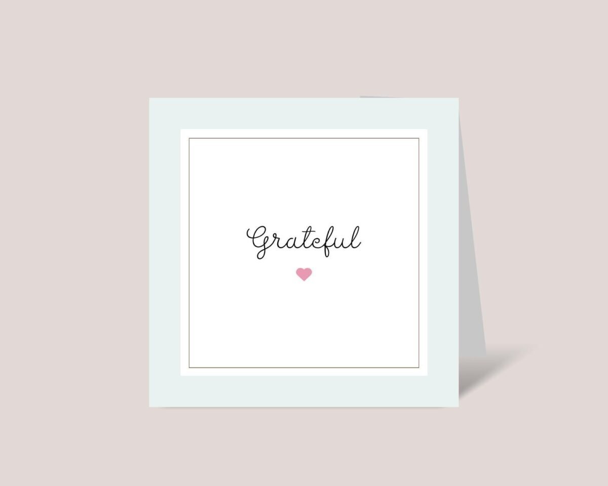 Minimal Thank You Card | Grateful with Heart