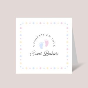 Twin Baby Shower Card for Newborn Boy and Girl, Gift for Expecting Parents Twin Baby Shower Card for Newborn Boy and Girl, Gift for Expecting Parents