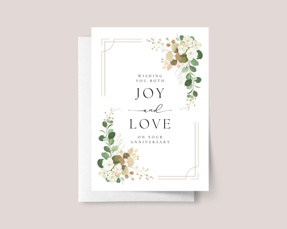 Eucalyptus Anniversary Card for Husband and Wife First Year - Image 2 Eucalyptus Anniversary Card for Husband and Wife First Year