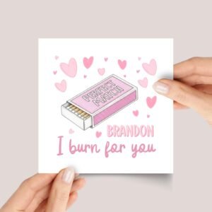 Personalized Anniversary Card for Husband/Wife with Pink Matchbox