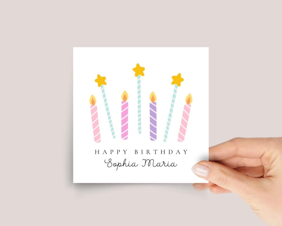 Birthday Card for Granddaughter with Seven Candles