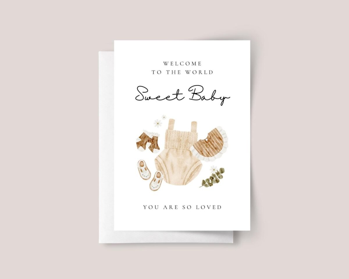 Personalized Baby Shower Card for Newborn Girl