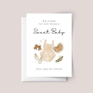 Personalized Baby Shower Card for Newborn Girl