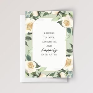 Green Floral Wedding Card for Couple, Son/Daughter in Law | Happily Ever After