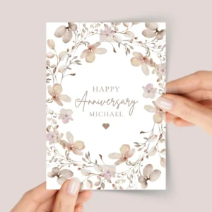 Personalized Anniversary Card for Husband/Wife | Fall Florals