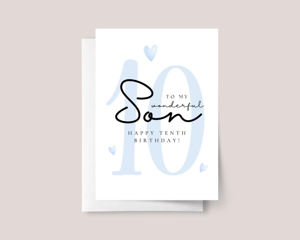 Personalized 10th Birthday Card for Son