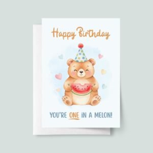 Personalized First Birthday Card for Baby Boy/Girl: One in a Melon Personalized First Birthday Card for Baby Boy/Girl: One in a Melon