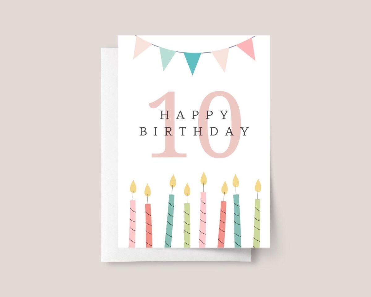 10th Birthday Card for Daughter with Name and Candles