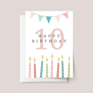 10th Birthday Card for Daughter with Name and Candles
