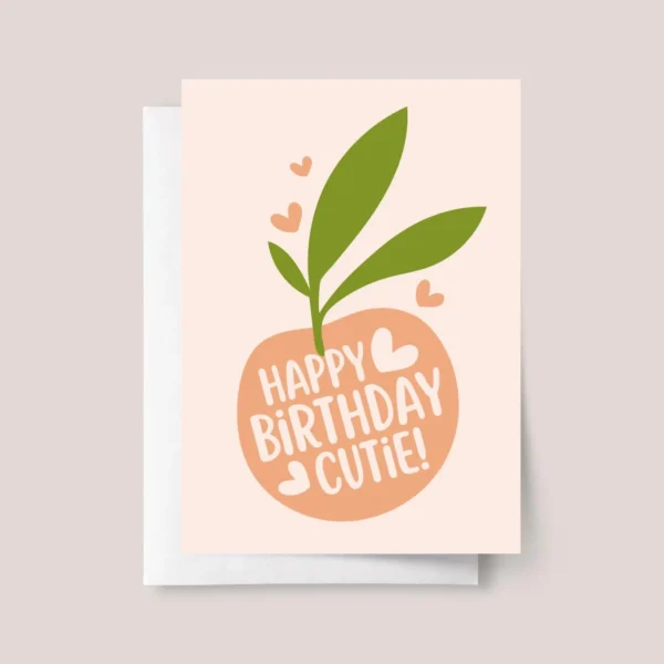 Orange Birthday Card with Cutie Clementine Fruit