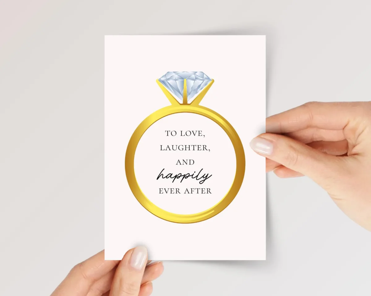Wedding Card for Couple with Ring | Happily Ever After