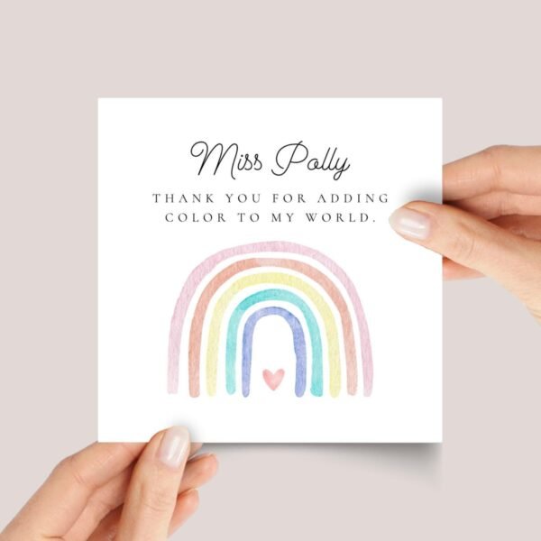 Personalized Thank You Card for Art Teacher