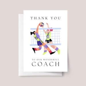 Personalized Thank You Card for Volleyball Coach