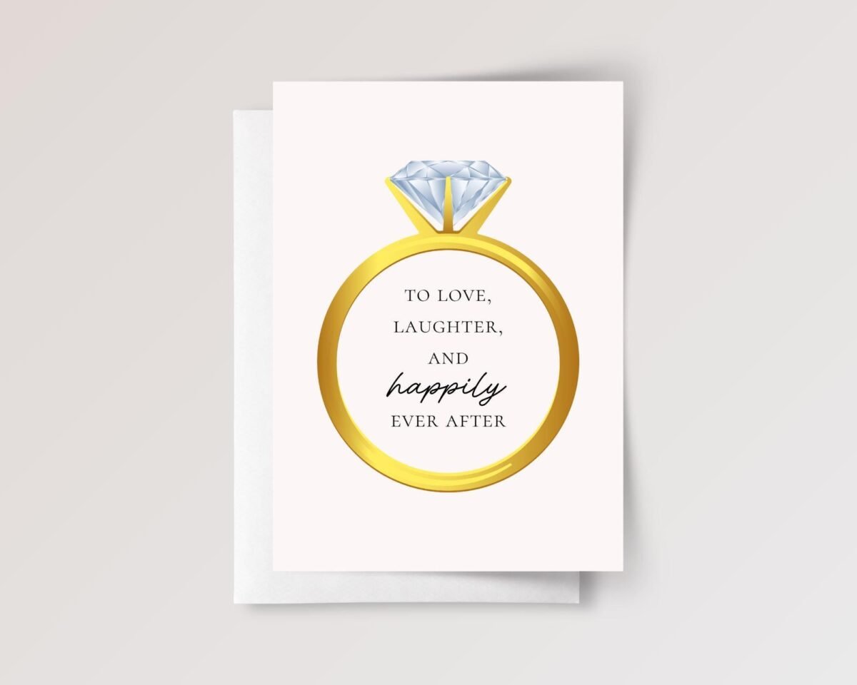 Wedding Card for Couple with Ring | Happily Ever After