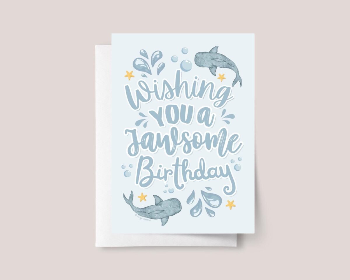 Jawsome Shark Birthday Card in Blue