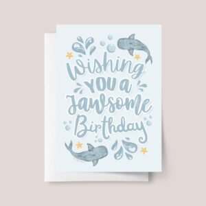 Jawsome Shark Birthday Card in Blue