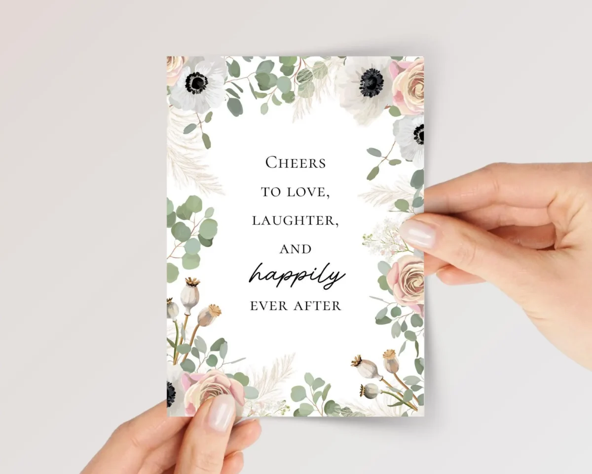 Floral Wedding Card for Couple, Son/Daughter in Law | Happily Ever After