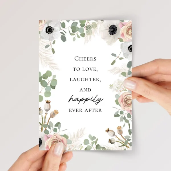 Floral Wedding Card for Couple, Son/Daughter in Law | Happily Ever After