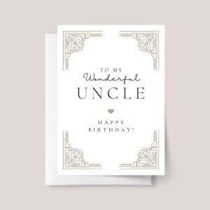 Personalized Birthday Card for Uncle with Gold Accents