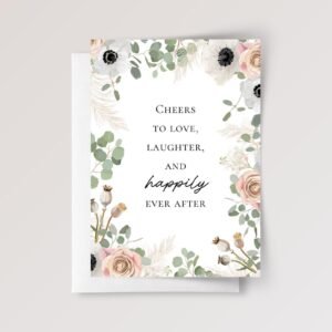Floral Wedding Card for Couple, Son/Daughter in Law | Happily Ever After Floral Wedding Card for Couple, Son/Daughter in Law | Happily Ever After