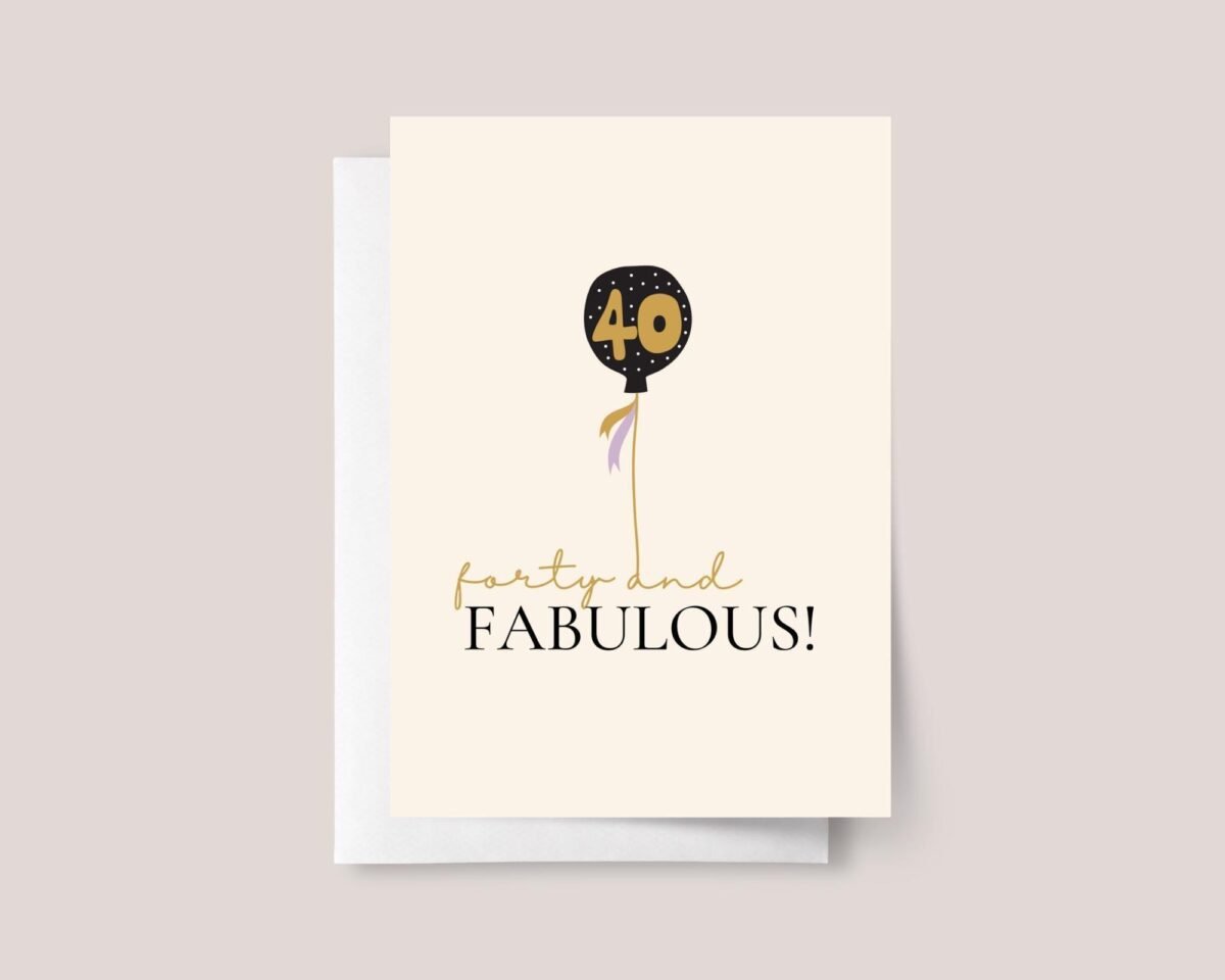 Personalized 40th Birthday Card, Fabulous Forty Keepsake