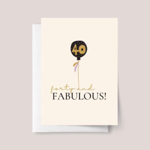 Personalized 40th Birthday Card, Fabulous Forty Keepsake