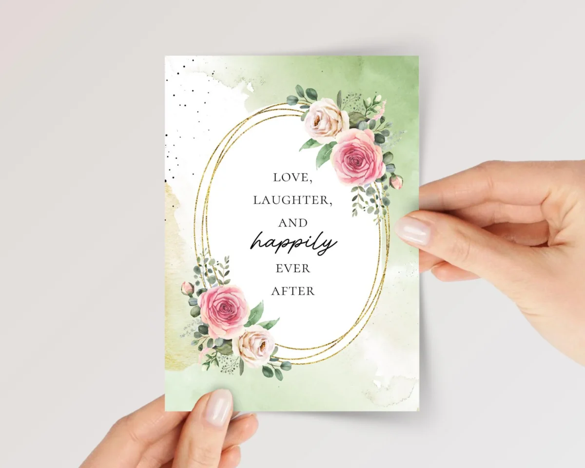 Floral Wedding Card for Couple, Son/Daughter in Law | Happily Ever After - Image 1 Floral Wedding Card for Couple, Son/Daughter in Law | Happily Ever After