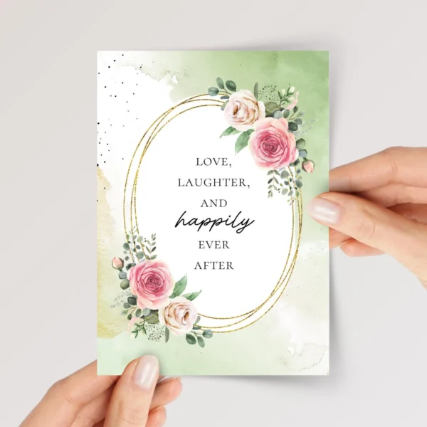 Floral Wedding Card for Couple, Son/Daughter in Law | Happily Ever After