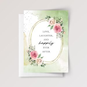 Floral Wedding Card for Couple, Son/Daughter in Law | Happily Ever After Floral Wedding Card for Couple, Son/Daughter in Law | Happily Ever After