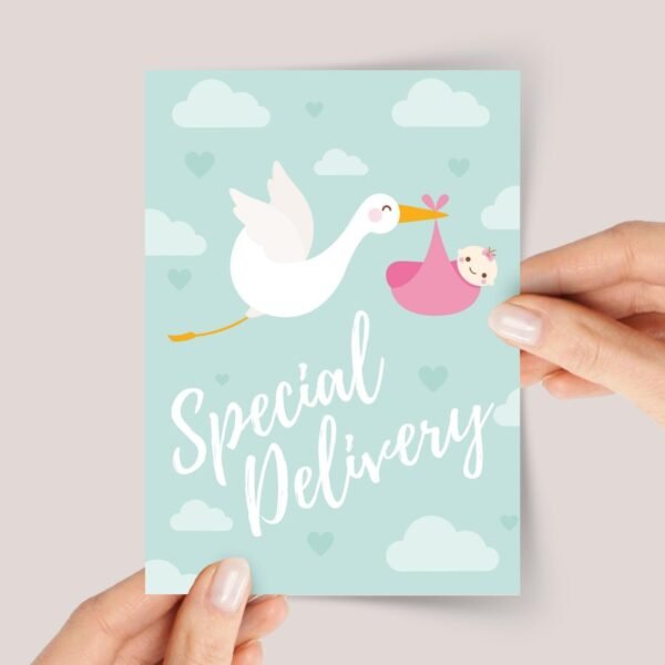 Baby Shower Card for Newborn Girl: Special Delivery